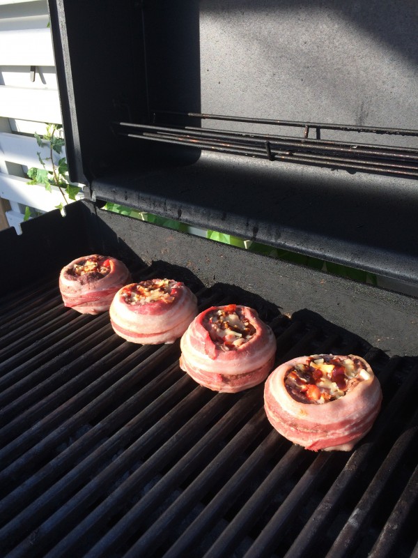 beer can bacon burgers